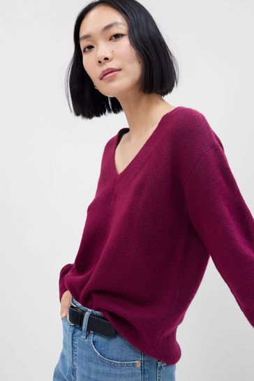 Gap Blue Forever Cosy V Neck Long Sleeve Jumper