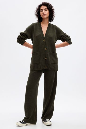 Green store boyfriend cardigan