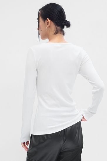 Gap white long sleeve shirt top