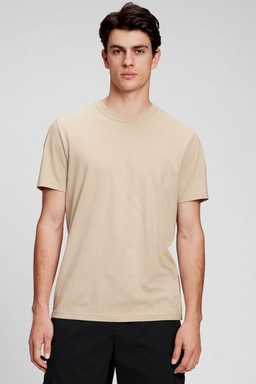 Beige Everday Soft Short Sleeve Crewneck T-Shirt