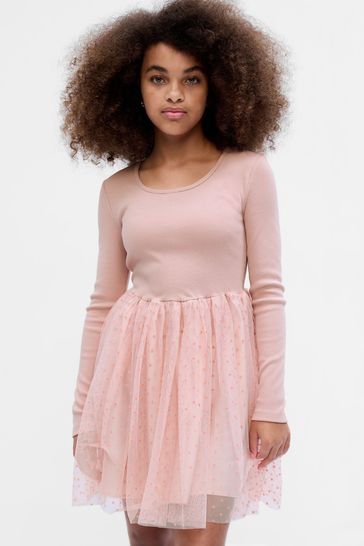 Buy Gap Tulle Long Sleeve Mini Dress from the Gap online shop