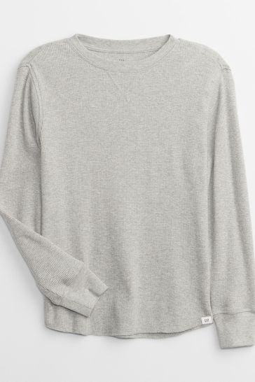 Grey Thermal Long Sleeve T Shirt