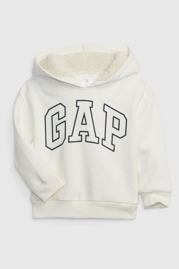 Gap Navy Blue Logo Sherpa Lined Hoodie