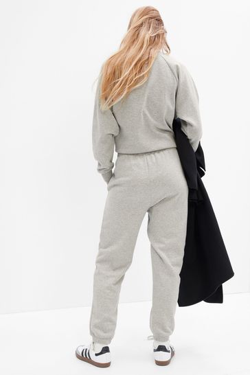High waisted light grey joggers top