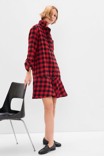 Ruffle plaid dress hot sale