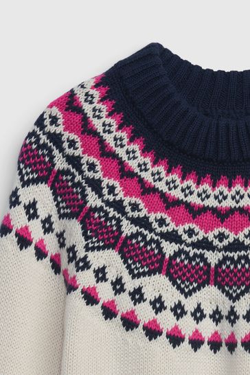 Gap Cream Heart Fair Isle Jumper