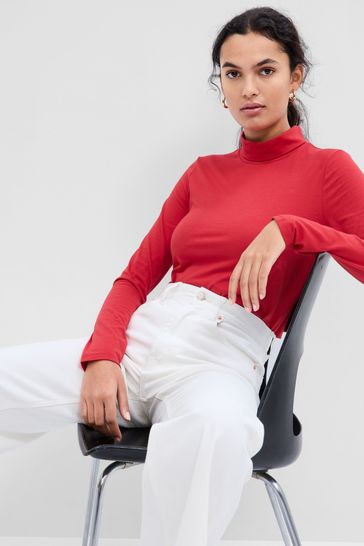 Long sleeve outlet red turtleneck top