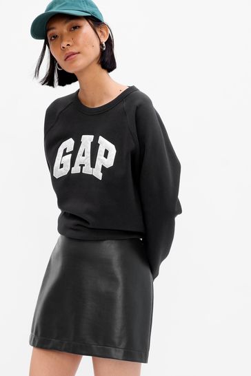 Gap Black Glitter Logo Crew Neck Sweatshirt
