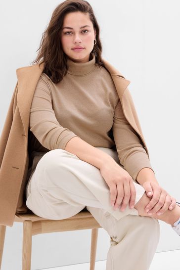 Buy Gap Metallic Ribbed Long Sleeve Turtle Neck T Shirt from the
