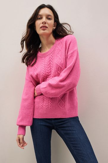Gap Pink Forever Cosy Cable Knit Jumper
