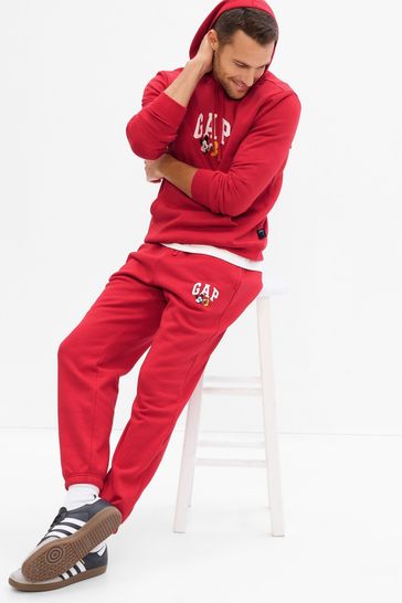 Red Disney Mickey Mouse Logo Joggers