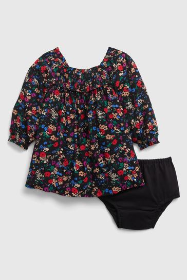 Black floral baby dress 2025