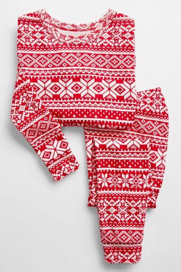 Red Organic Cotton Christmas Fair Isle Pyjamas