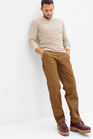 Tan Brown Carpenter Straight Fit Trousers