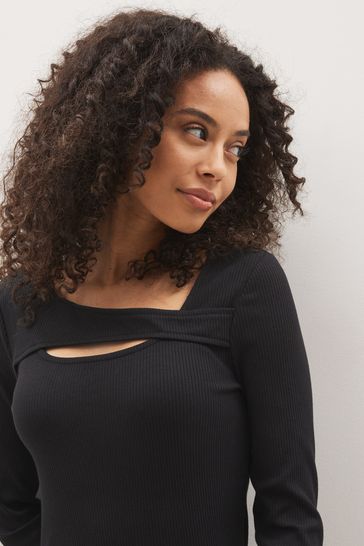 Ribbed cutout top top