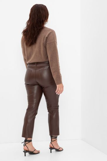 Buy Gap High Waisted Faux-Leather Slim Trousers from the Gap
