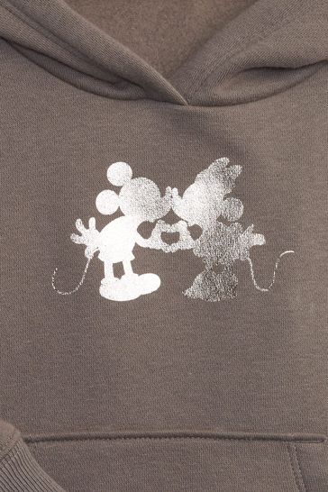 Gap Brown Disney Mickey Mouse Metallic Graphic Hoodie