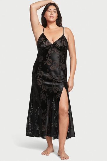 Victoria's Secret Black Archive Burnout Slip Dress