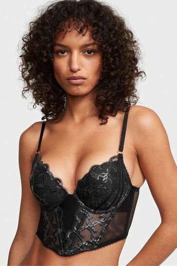Buy Victoria's Secret Black Embroidered Embroidered Corset Bra Top from the  Next UK online shop