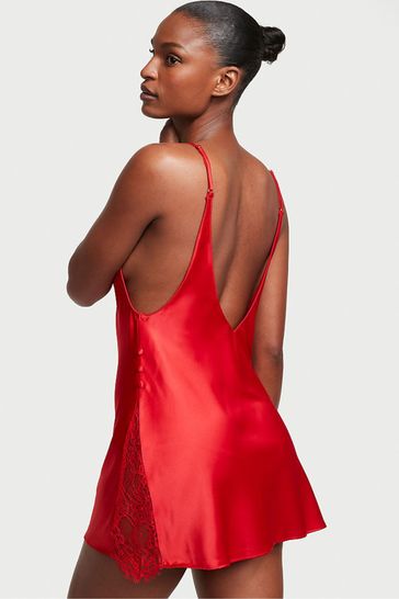 Buy Victoria s Secret Satin Plunge Button Slip Dress from the