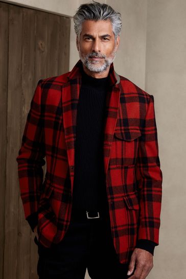 Banana republic red suit outlet