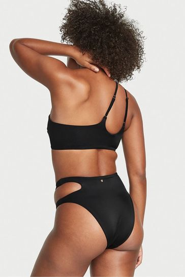 Victoria s Secret Black Nero Cut Out High Waist Cheeky Swim Bikini Bottom