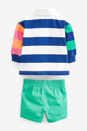 Gap Green Rugby Stripe Short Baby Set