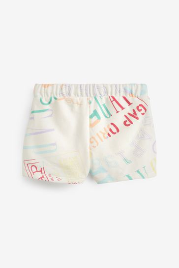 Gap Neutral Natural Print Logo Shorts