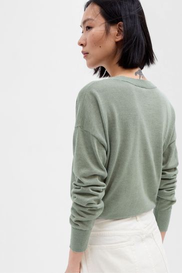 Linen blend sweater top
