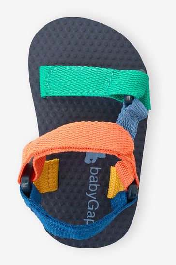 Gap Black and Orange Canvas Strap Sandals Baby