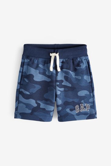 Navy Blue Camo Pull On Logo Jogger Shorts (4-13yrs)