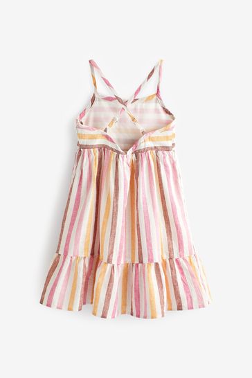Round neck long gauze dress discount