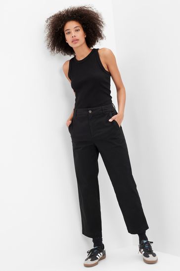 Gap Beige High Waisted Girlfriend Trousers