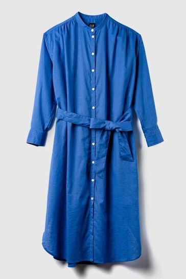 Linen long hotsell shirt dress