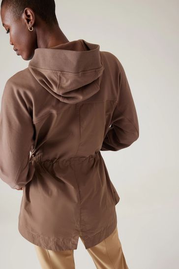 Beige best sale hooded jacket