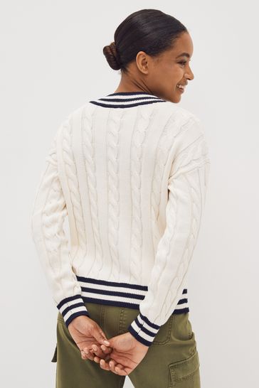 Buy Gap Cable-Knit V-Neck Sweater from the Gap online shop