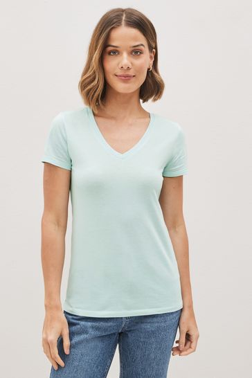 Light blue v neck hot sale t shirt