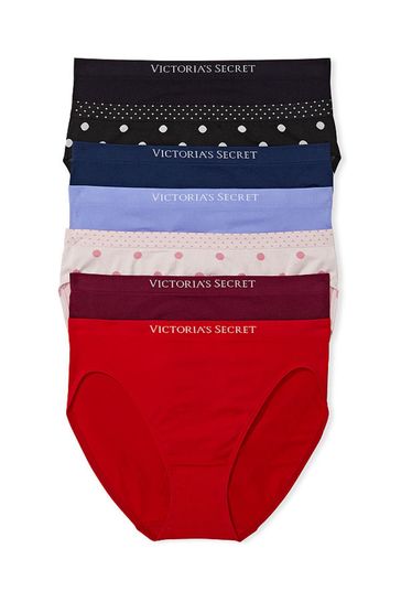 Victoria's Secret Black/Red/Blue/Pink Brief Knickers Multipack