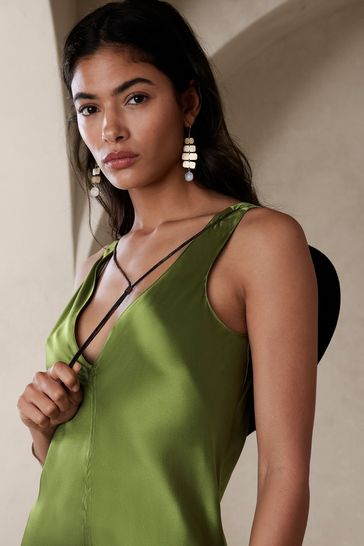 Banana republic olive green dress sale