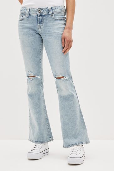 Buy Gap Low Rise Ripped Knee Flare Jeans from the Gap online shop
