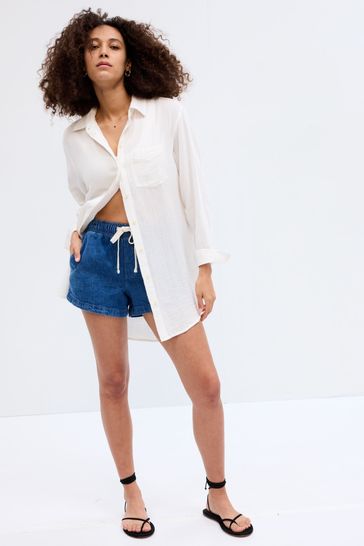 Pull up clearance denim shorts