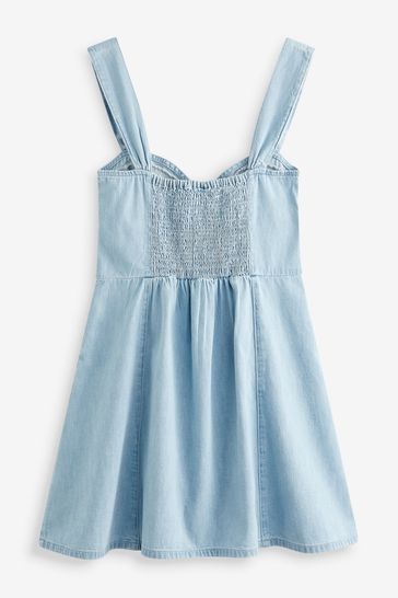 Gap sleeveless clearance denim dress