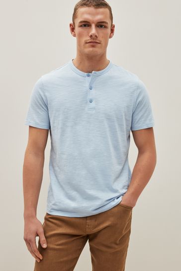 Light blue top henley shirt