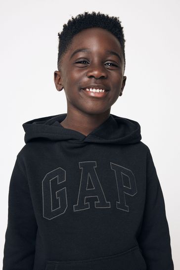 Black Logo Overhead Hoodie 4 13yrs