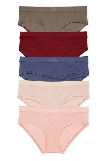 Victoria's Secret PINK Brown/Blue/Red/Pink Hipster Knickers Multipack
