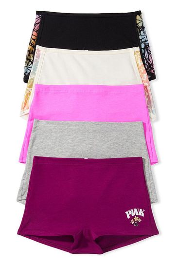 Victoria's Secret PINK Black/Pink/Grey Print Short Knickers Multipack