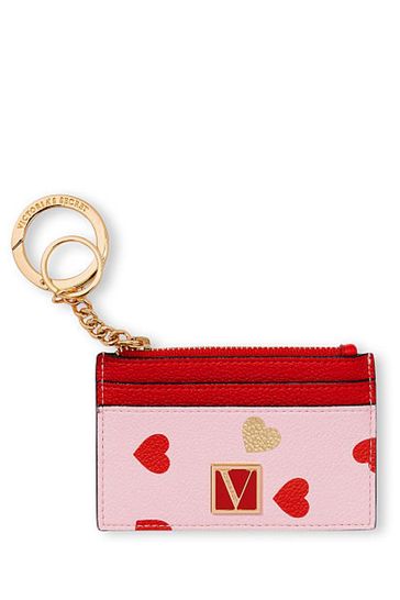 Victoria's Secret Lipstick Red Mini Heart The Victoria Card Case Keyring