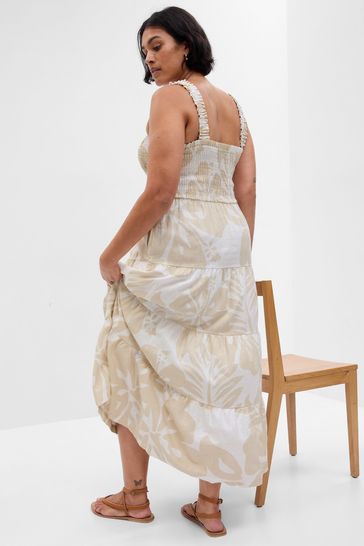 Linen cream dress sales