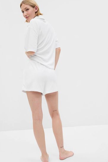 White towel shorts shop