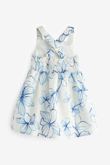 Buy Gap Linen Cotton Floral Round Neck Dress from the Gap online shop
